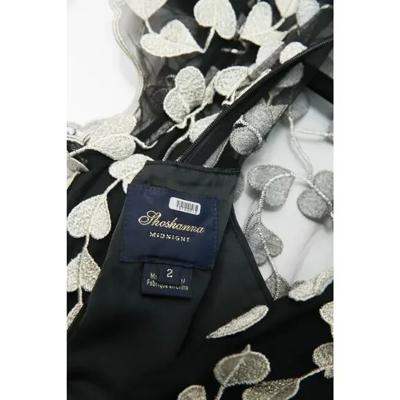 Shoshanna Black and White Chiffon Liberty Dress Size 2 - Picture 8 of 10